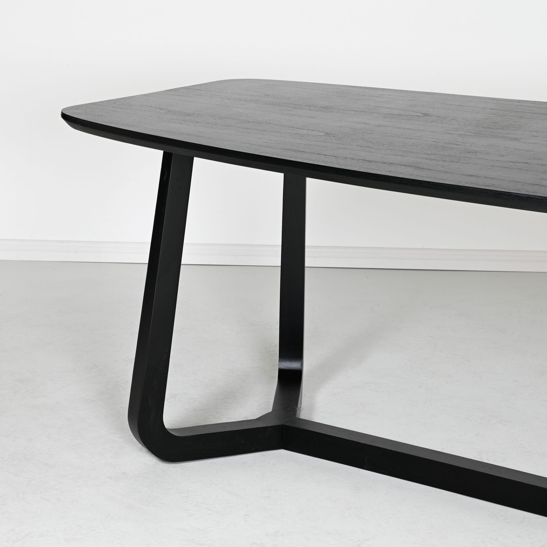 Black wood oval dining table