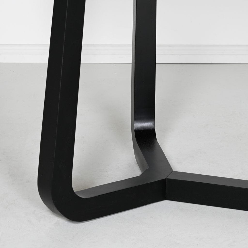 Black wood oval dining table