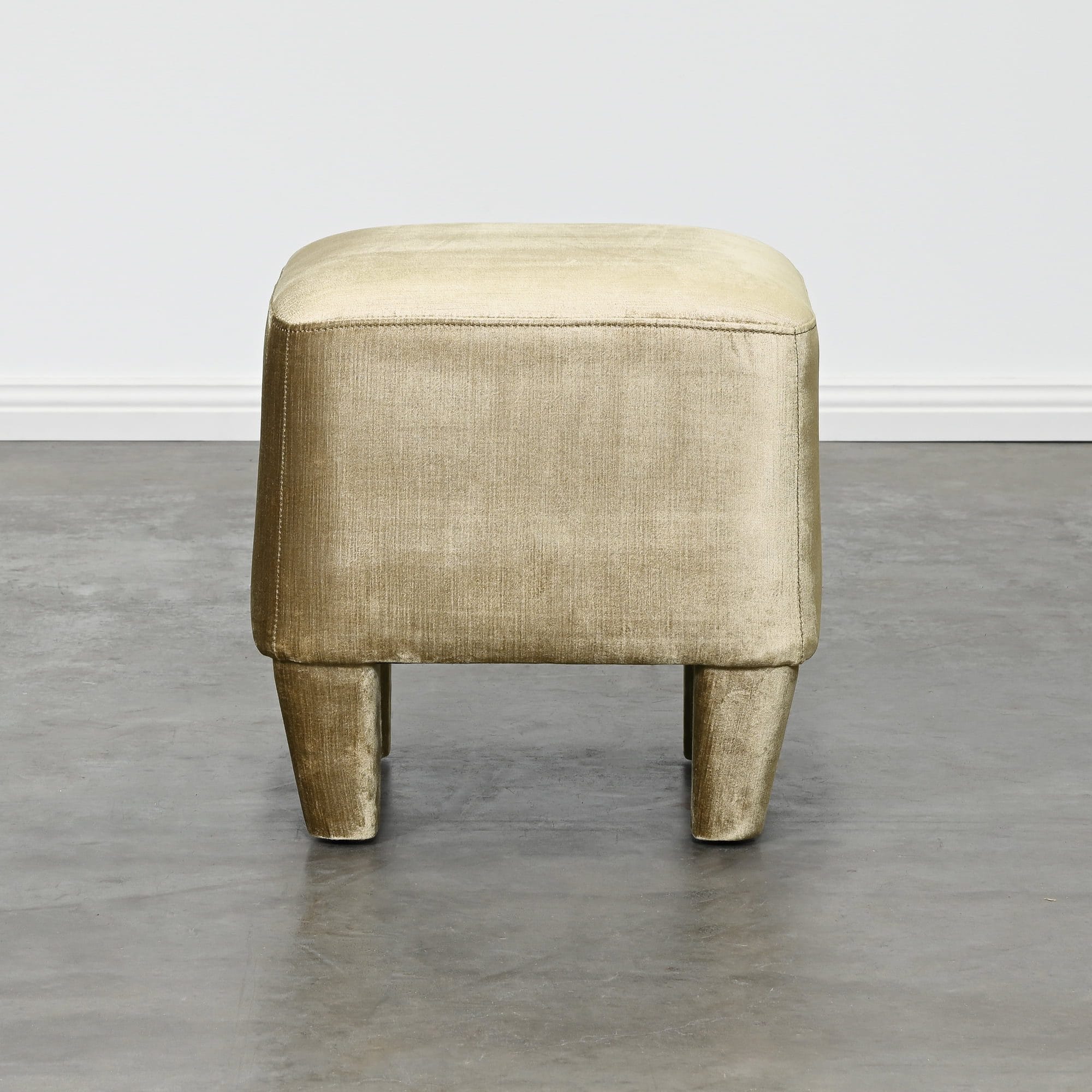 Square Gold Velvet Ottoman