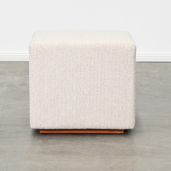 Milton Ottoman - Oatmeal - Wood Base - Image 2