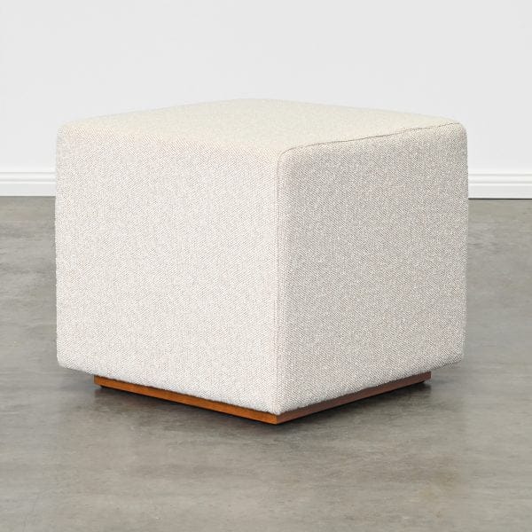 Milton Ottoman - Oatmeal - Wood Base - Image 5