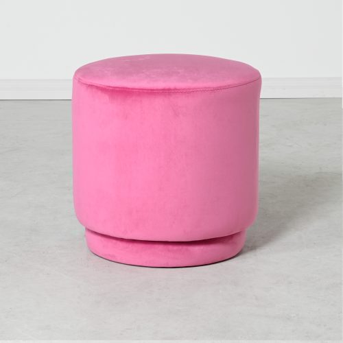 Mona Velvet Ottoman Small - Hot Pink