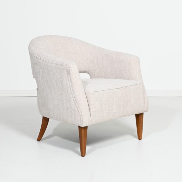 Aiden Armchair - Chacha Beige - Wood Leg - Image 2