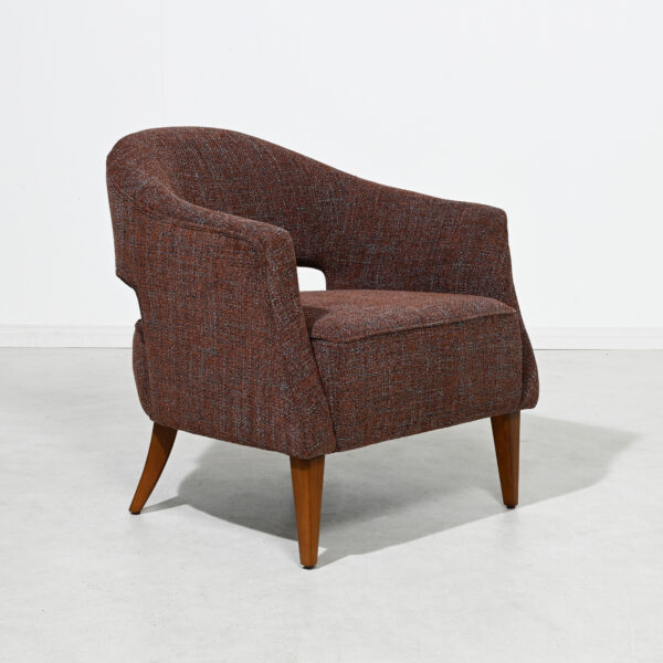 Aiden Armchair - Mocha Caramel - Wood Leg - Image 2