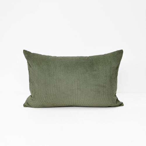 Cord Lumbar Cushion - Military Green - Feather Fill