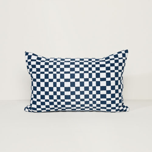 Blocks In Blue - Fabric Cushion - 37 X 57