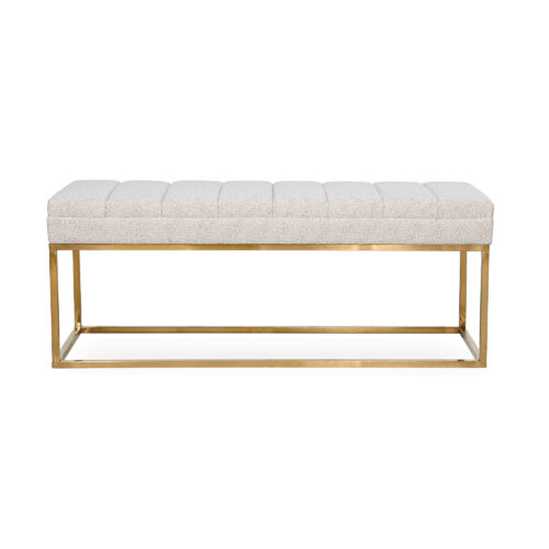 Franklin Ottoman - Oatmeal - Brush Gold Frame