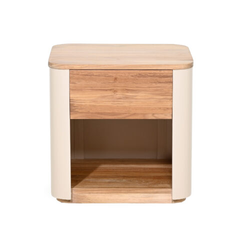 Aruba - Bedside Table With Drawer - Teak Wood - Natural