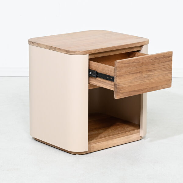 Aruba - Bedside Table With Drawer - Teak Wood - Natural - Image 6