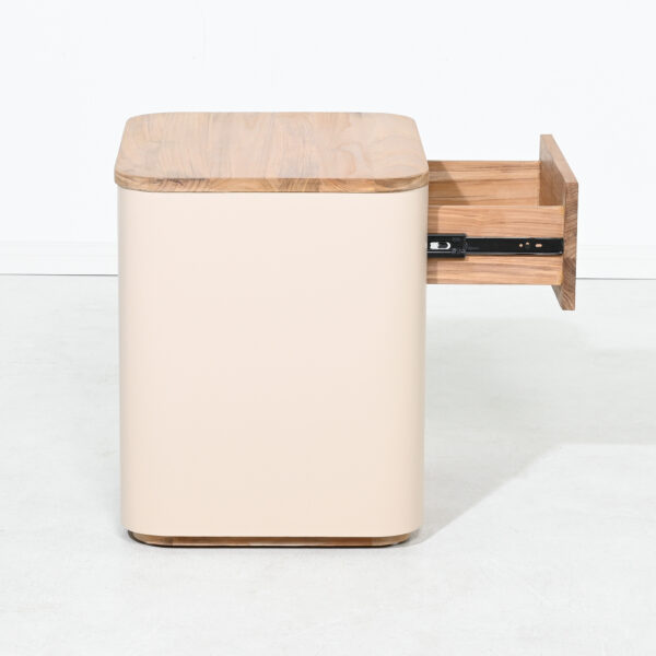 Aruba - Bedside Table With Drawer - Teak Wood - Natural - Image 7