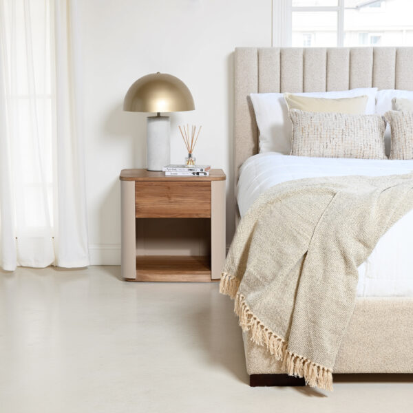 Aruba - Bedside Table With Drawer - Teak Wood - Natural - Image 2