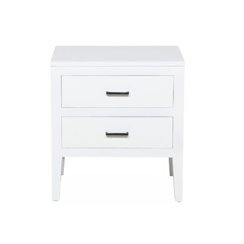 Turin - Bedside Table With Two Drawers - Mahogany - White