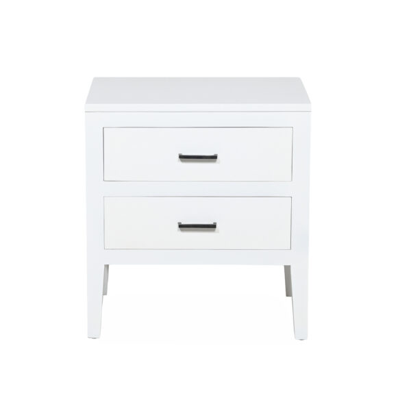Turin - Bedside Table With Two Drawers - Mahogany - White