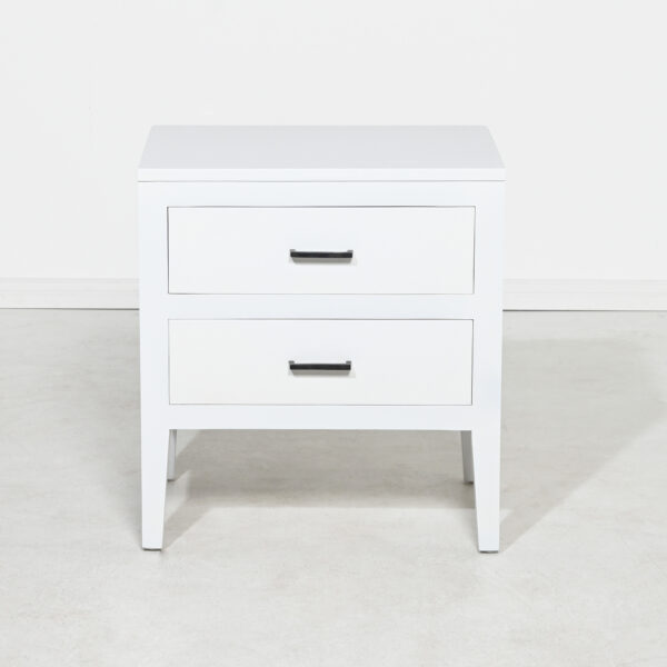 Turin - Bedside Table With Two Drawers - Mahogany - White - Image 6