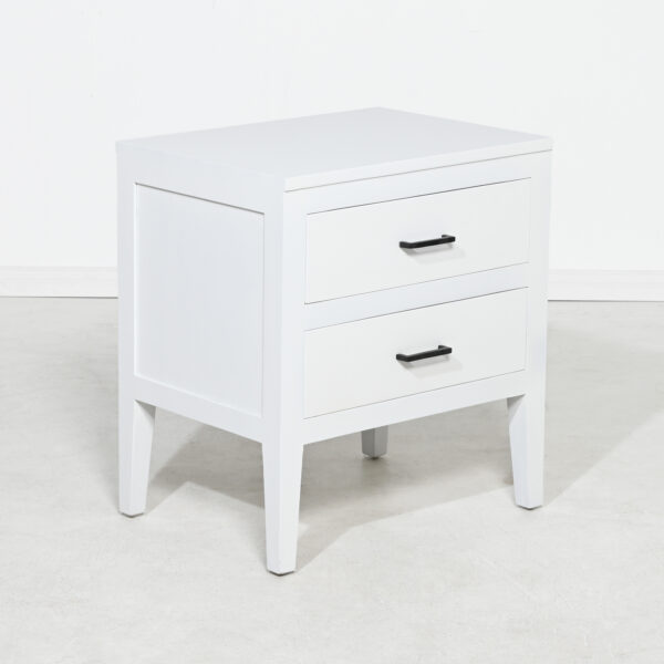 Turin - Bedside Table With Two Drawers - Mahogany - White - Image 3
