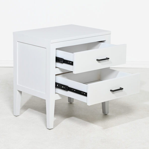 Turin - Bedside Table With Two Drawers - Mahogany - White - Image 4