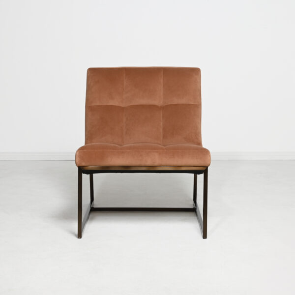Moulin Lounge Chair - Cognac Velvet - Brushed Dark Bronze Leg - Image 5