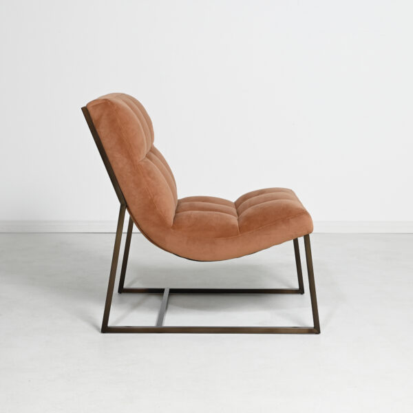 Moulin Lounge Chair - Cognac Velvet - Brushed Dark Bronze Leg - Image 6