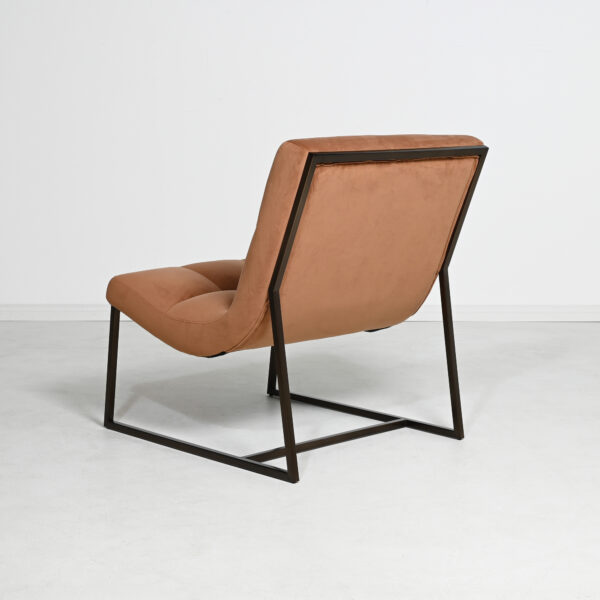 Moulin Lounge Chair - Cognac Velvet - Brushed Dark Bronze Leg - Image 8
