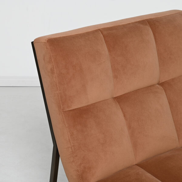 Moulin Lounge Chair - Cognac Velvet - Brushed Dark Bronze Leg - Image 7