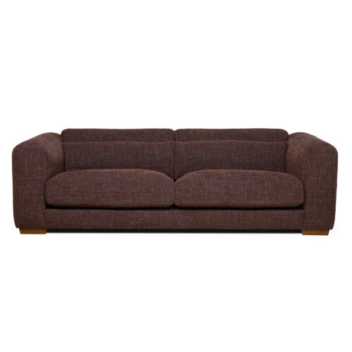 brown three seater sofa