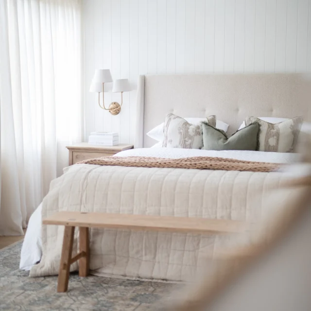 Bring warmth and style to your bedroom with the Dorian headboard.With its plush tufting, elegant winged design, and rich Oatmeal fabric, Dorian adds texture, depth, and effortless sophistication — creating a cozy retreat you’ll love coming home to.Image credit: @studio_frost #BedroomStyle #HomeDecor #InteriorDesign #LuxuryLiving #CozyRetreat  #OatmealFabric #HomeInspo #BedroomGoals #headboards