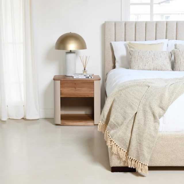 Introducing the Aruba Bedside Table — where natural timber meets soft curves and clean lines. Designed for calm, curated spaces with a touch of modern coastal charm.#darcyandduke #newarrival #bedroomgoals #modernliving
