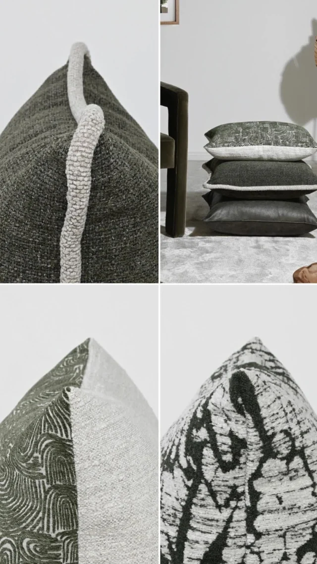 Explore the enduring tranquility of sage, moss, olive and deep forest greens across comfortably elegant fabrics. #designercushions #cushions #darcyandduke #designtrove #greencushions #featherfills #fabrics #deepforest #forestgreen #greens #explore #green #cushion #sage #forest #fabric